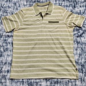 Classic Olive Striped Polo Shirt